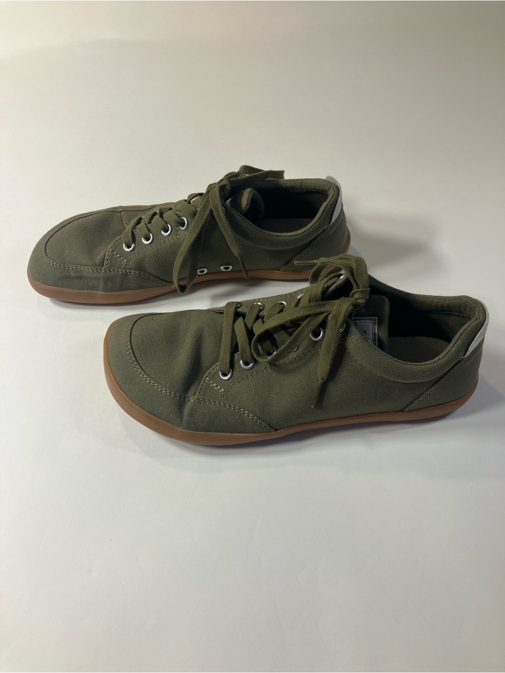 Women's Olive Canvas Lace-Up Sneakers by spls - Picture 6 of 9